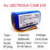 100 new 14 4v 2600mah original battery for liectroux c30b e30 robot vacuum cleaner 18650 lithium cellcleaning tool part