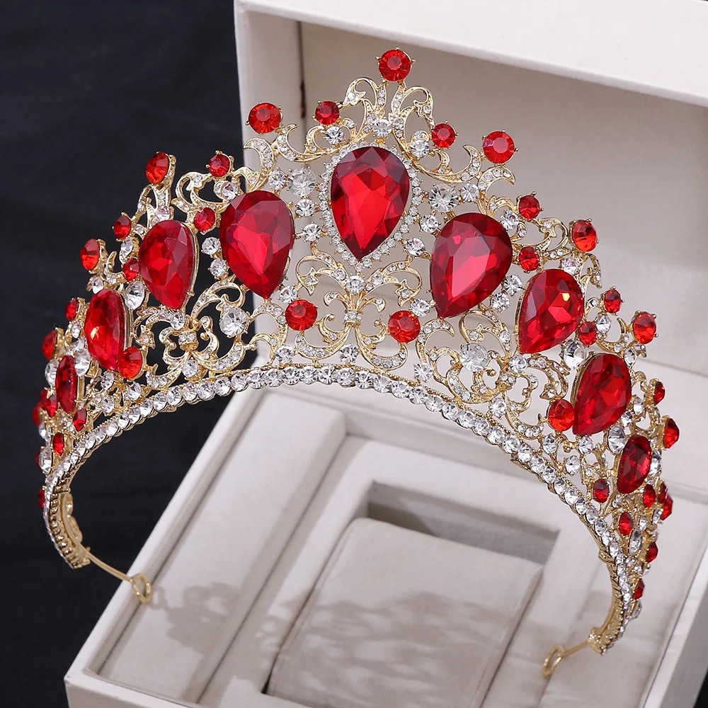 

Baroque Crystal Crowns And Tiaras Vintage Rhinestone Bridal Headpiece Headdress Women Bride Wedding Hair Accessories Jewelry ML