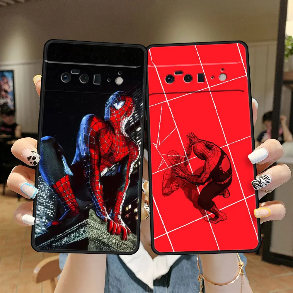 

Case Coque for Pixel 5G 4 XL 6 Pro 3 5 5a 4a 4G 6Pro Pixel4 3XL Capa Cell Marvel Spiderman Red Soft