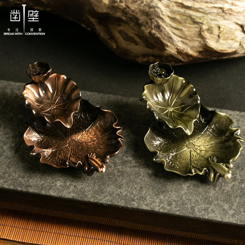 Frog Metal Lotus Pond Base Incense Burner Waterfall Home Decor