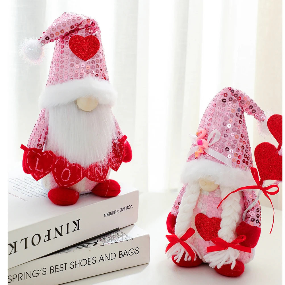 

Love Sequin Valentine's Day Decoration Faceless Old Man Doll Love Gnome Gnome Doll Decoration Props