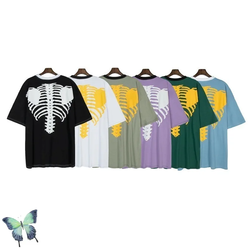 

Футболка Kapital, новинка, стильная футболка с треснувшим скелетом, с коротким рукавом