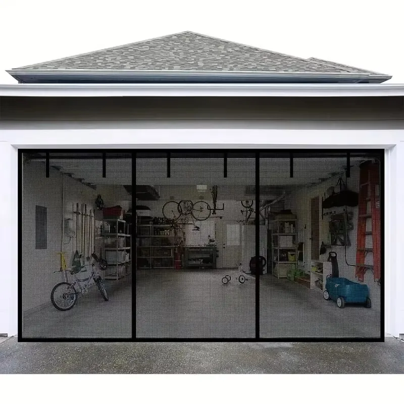 Серый магнитный дверной экран индивидуальный для гаража Невидимая сетка от