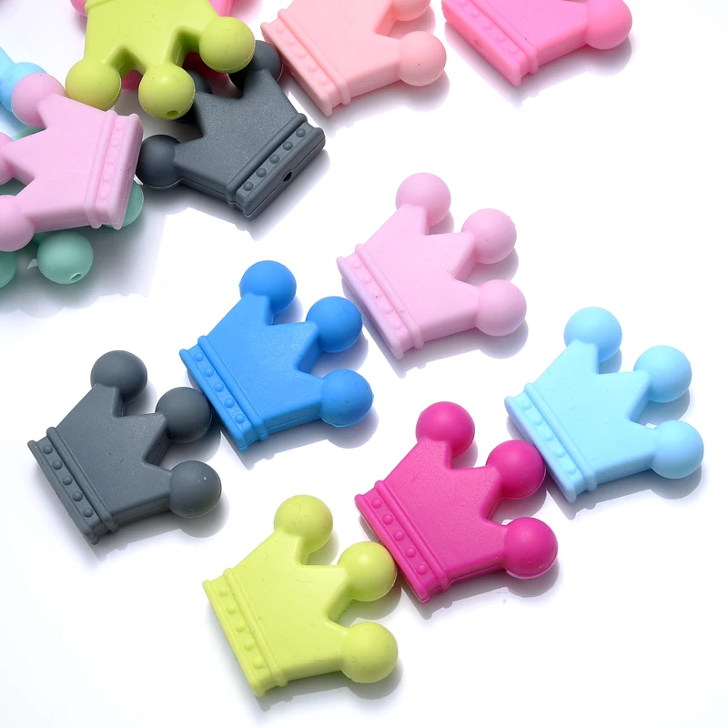 10 шт., силиконовые бусины в форме короны, 21 х30 мм