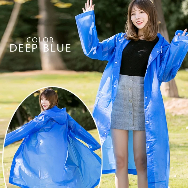Защитный плащ для пеших прогулок пончо на пуговицах модный толстый дождевик