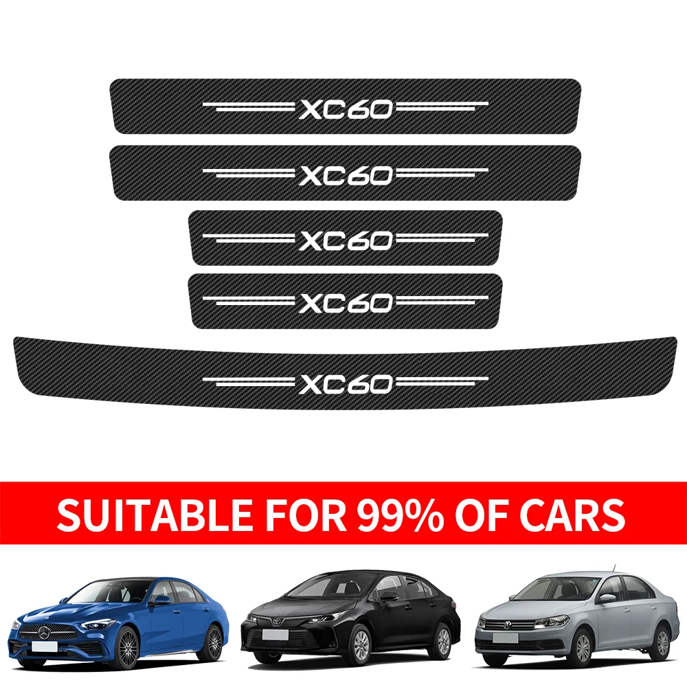 Автомобильная Накладка на порог из углеродного волокна для Volvo C30 S40 S80 S90 V40 V60 V70 T6