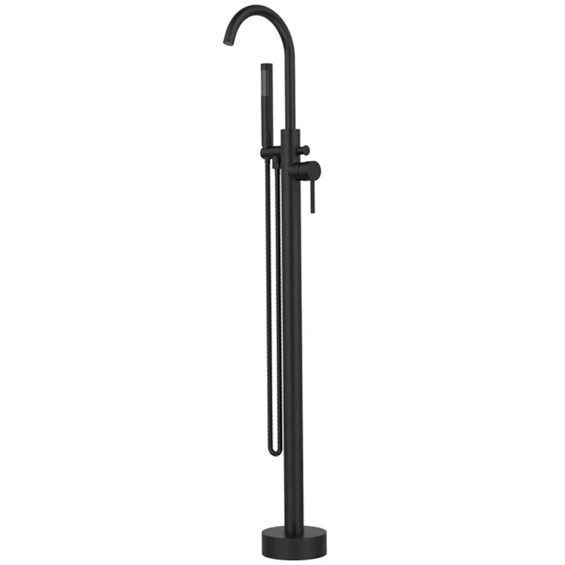 

Freestanding Bathtub Faucet Tub Floor Mount Bathroom Faucets Brass Single Handle with Hand Shower High Flow Rate Max 6 GPM