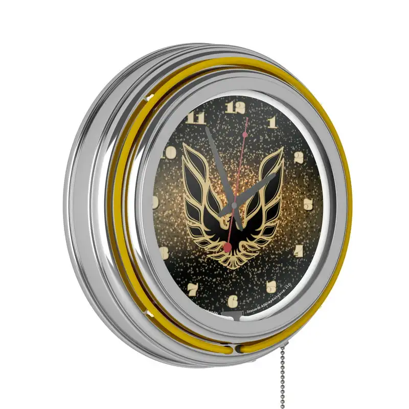 

Firebird Black Chrome Double Ring Neon Clock