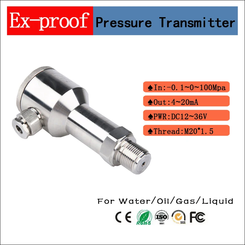 

China Industrial Explosion-proof Diffused Silicon Pressure Transmitter Anti-explosion Absolute 4-20ma Pressure Transmitter