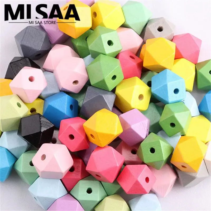 

More Than 6 Months Polygonal Bead 20mm Fashion Jewelry Octagonal Beads Fine Workmanship Toy Accessories Colorful Wooden Beads