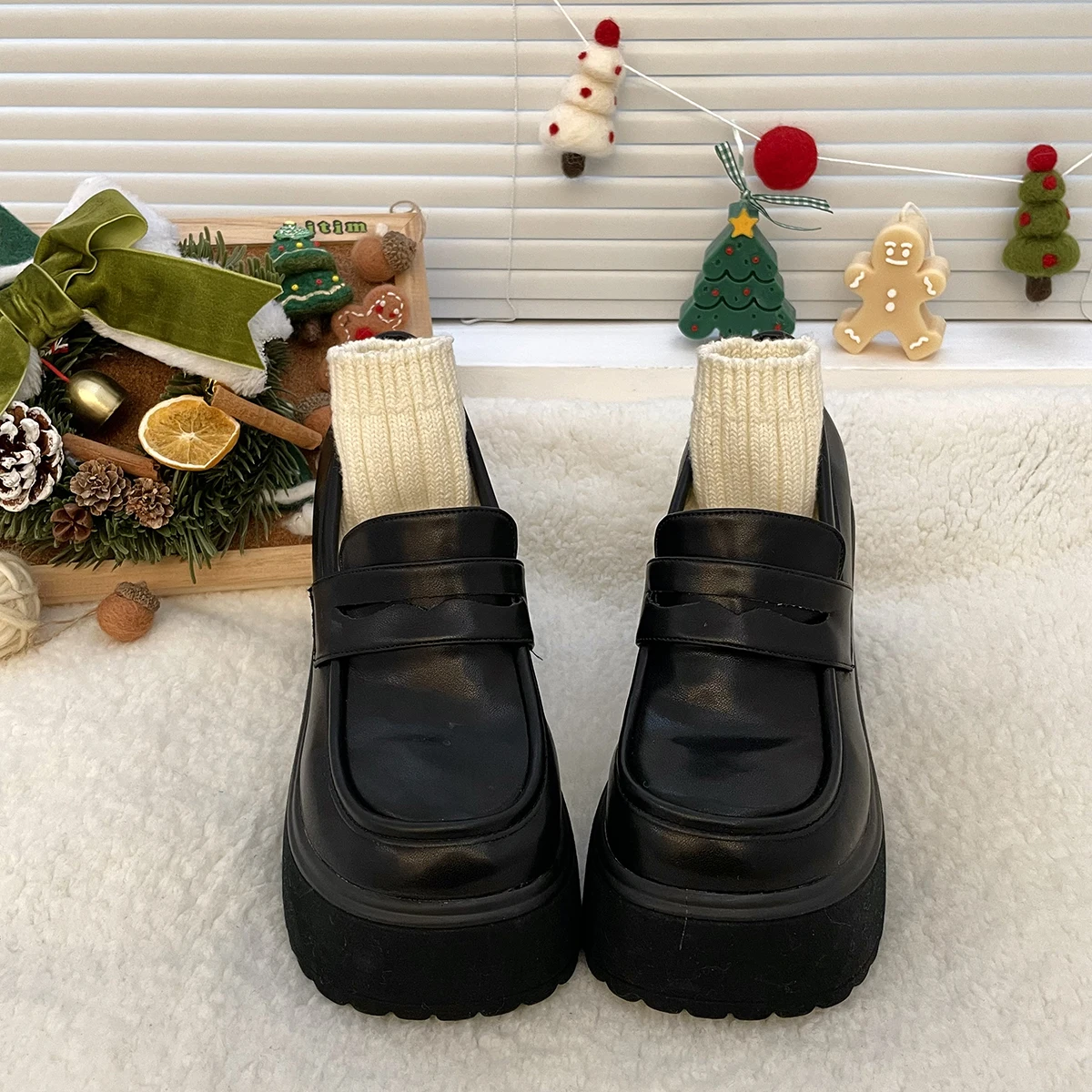 Chunky Mary Jane shoes New Lolita shoes Japanese JK uniform high heeled leather shoes university girls platform shoes Women shoe