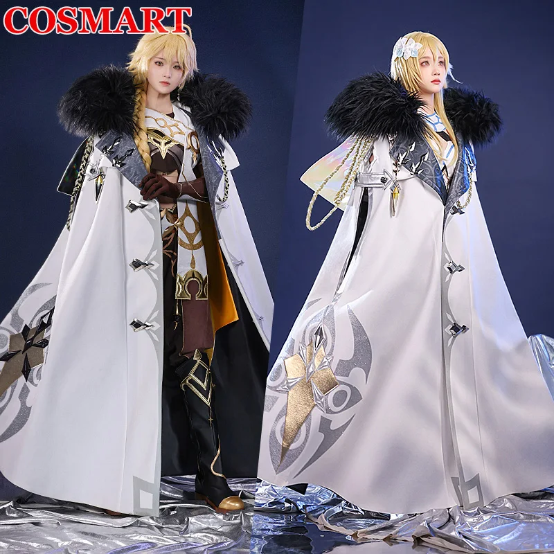 

COSMART Game Genshin Impact Traveler Lumine Aether Fatui Cloak Coat Uniform Cosplay Costume Halloween Party Outfit Unisex New