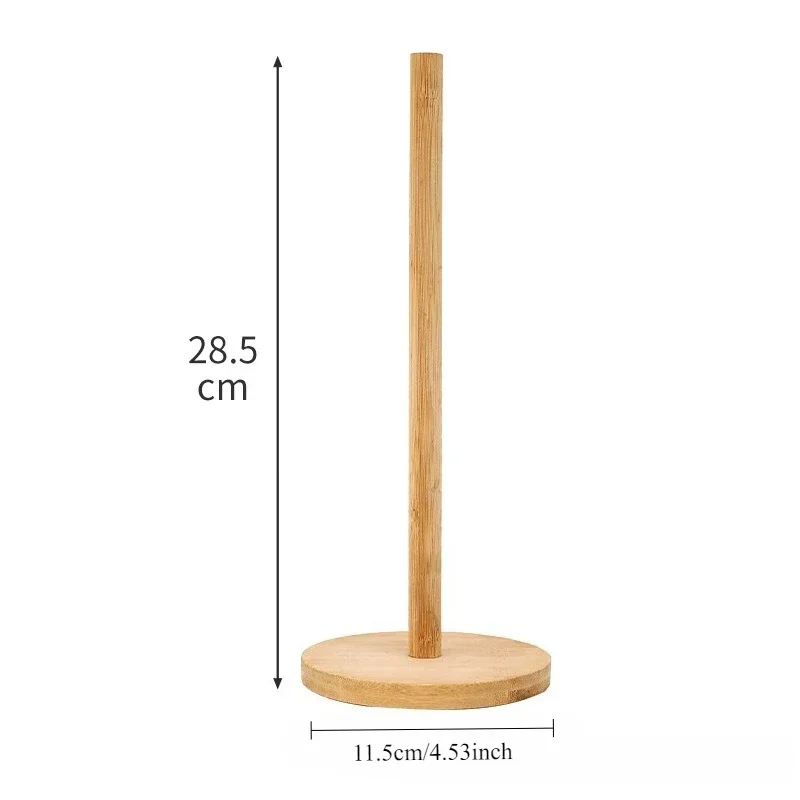 

Вертикальный бамбуковый держатель для бумаги, минималистичный держатель для салфеток для ванной комнаты, кухни, столовой, деревянный рулон бумаги, стеллаж для хранения пищевой пленки