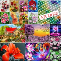 5d diy colorful ab drill diamond painting kit flower skeleton rose full round drill mosaic picture rhinestone decor home gift