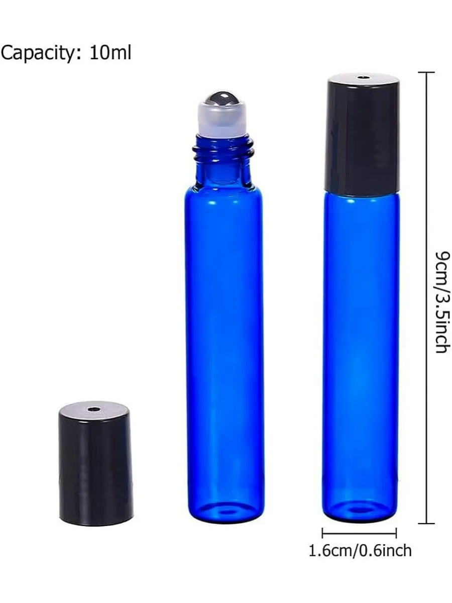 30 упаковок 10 мл стеклянных роликовых бутылок с шариками из нержавеющей стали