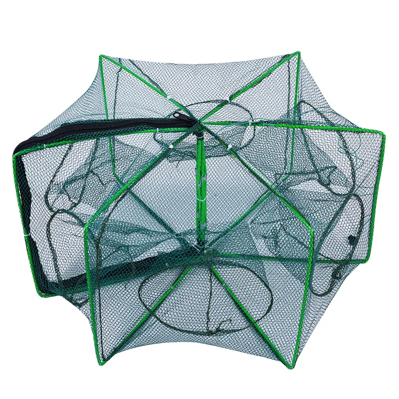 6 Holes Mesh For Fishing Net/Tackle/Cage Folding Crayfish Catcher Casting/Dish Network Crab/Crawfish/Shrimp/Smelt/Eels Traps