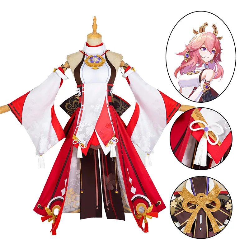 

Genshin Impact Game Yae Miko Character Outfit High Quality Anime Roleplaying Clothing Set Comic Cosplay Costumes