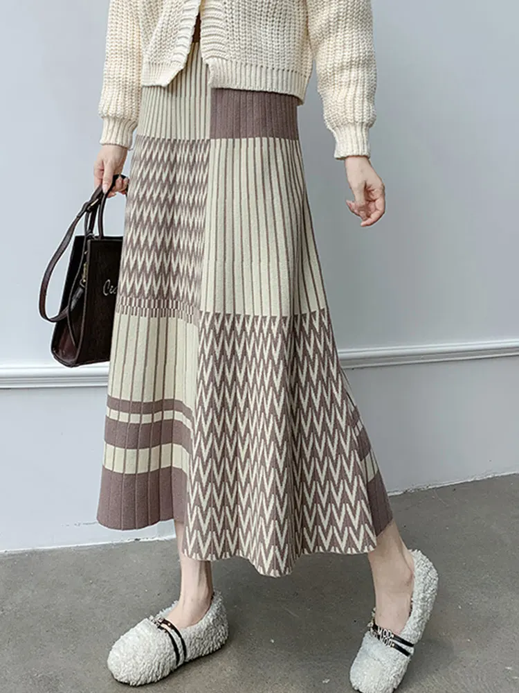 SURMIITRO супер качество 2022 зимняя корейская мода Толстая теплая вязаная миди