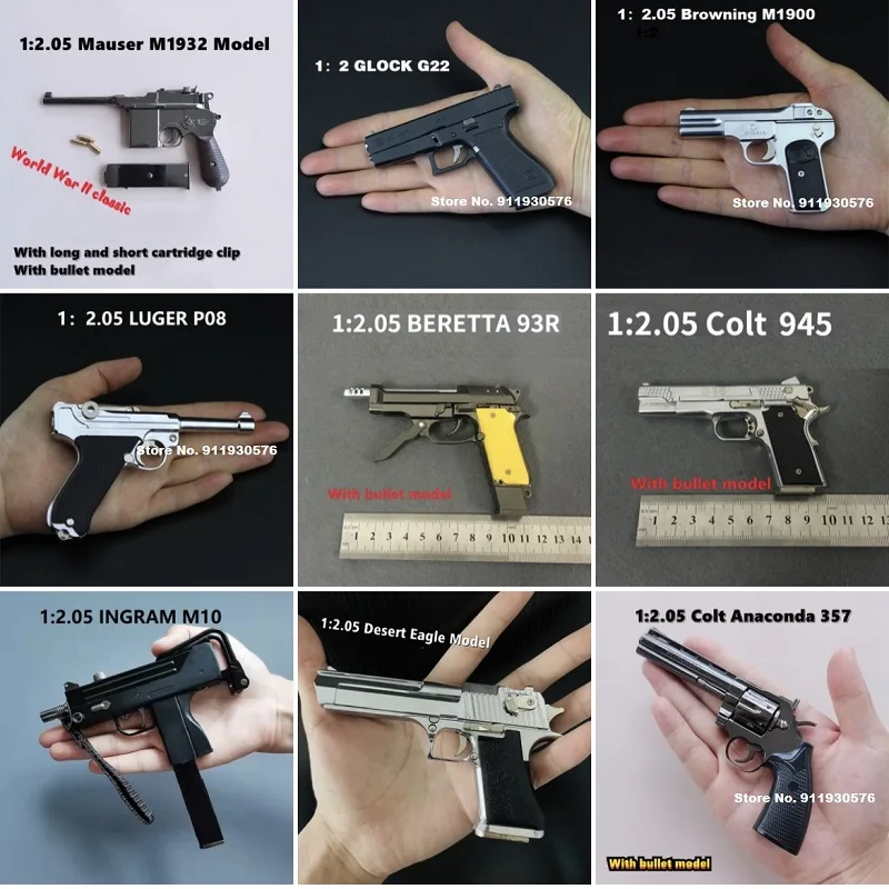 

1 шт., миниатюрная модель игрушечного пистолета из металлического сплава 1911 M92A1, аксессуары для пистолета, подвеска, Разборка и сборка (нельз...