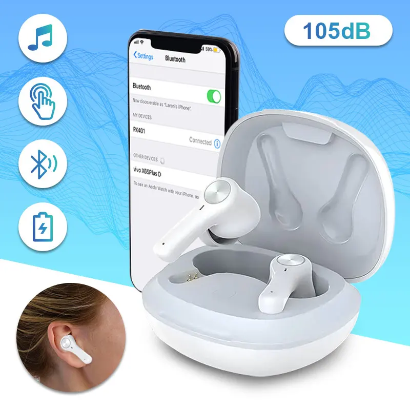 Цифровой Слуховой Аппарат С Bluetooth Интеллектуальное Шумоподавление Беспроводные
