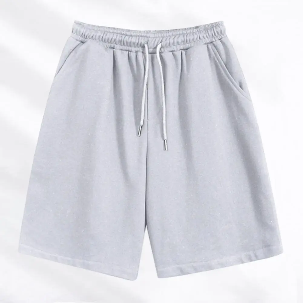 

Trendy Sports Shorts Colorfast Mid-Rise Breathable Oversized Solid Color Baggy Shorts Short Pants Sweat Absorption