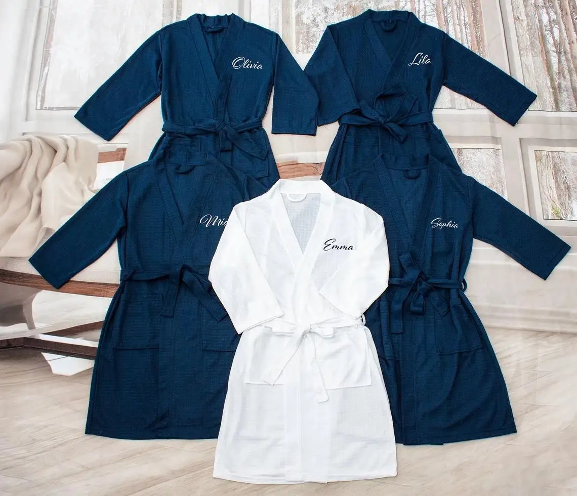Bridesmaid Waffled Robes Custom Getting Ready Robes Bridesmaid Robe Personalized Waffled Bridesmaid Robes Bridal Robes Wedding