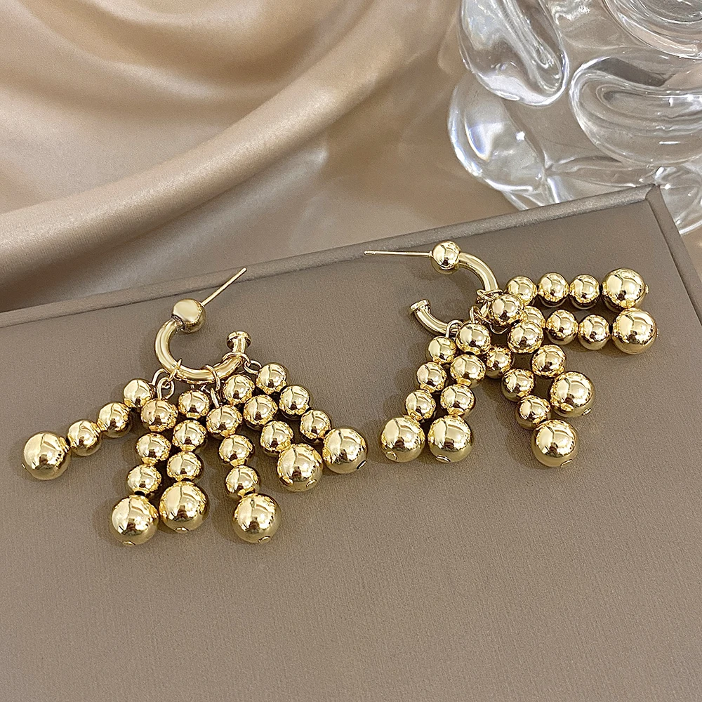 Greatera Personality Light Роскошные маленькие водопадные металлические серьги золотого