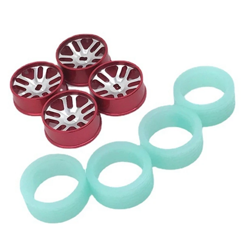 

8Pcs Night Fluorescent Tires Wheel Tyre For Wltoys 284131 K969 K979 K989 P929 Mini-Z Mini-Q 1/28 RC Car Upgrade Parts