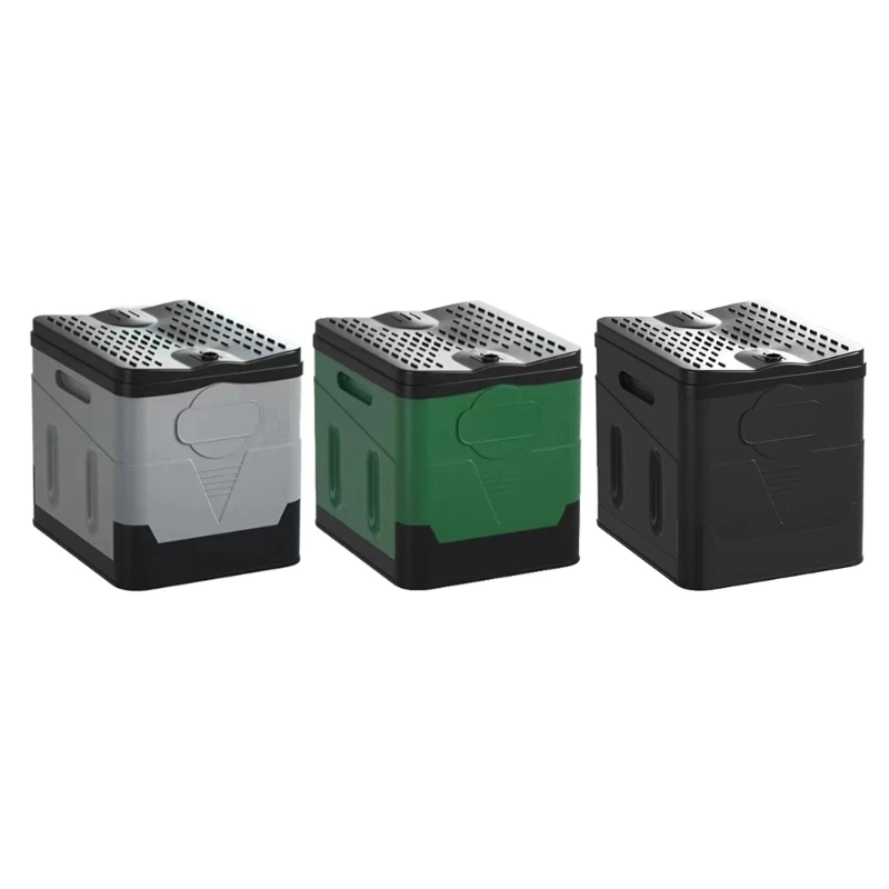 

Outdoor Toilet Folding Toilet with Lid Strong Bearing Capacity Reusable Trash Can for Camping Hiking Beach Traffic-Jam