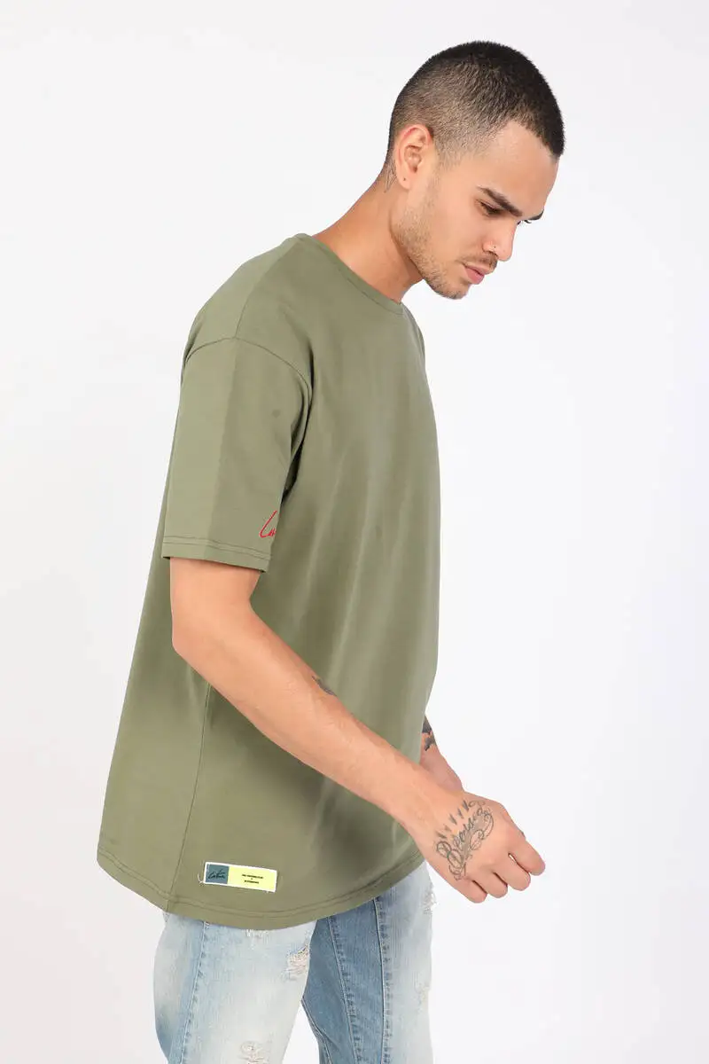 

Men Green Cycling Neck Oversize T-shirt
