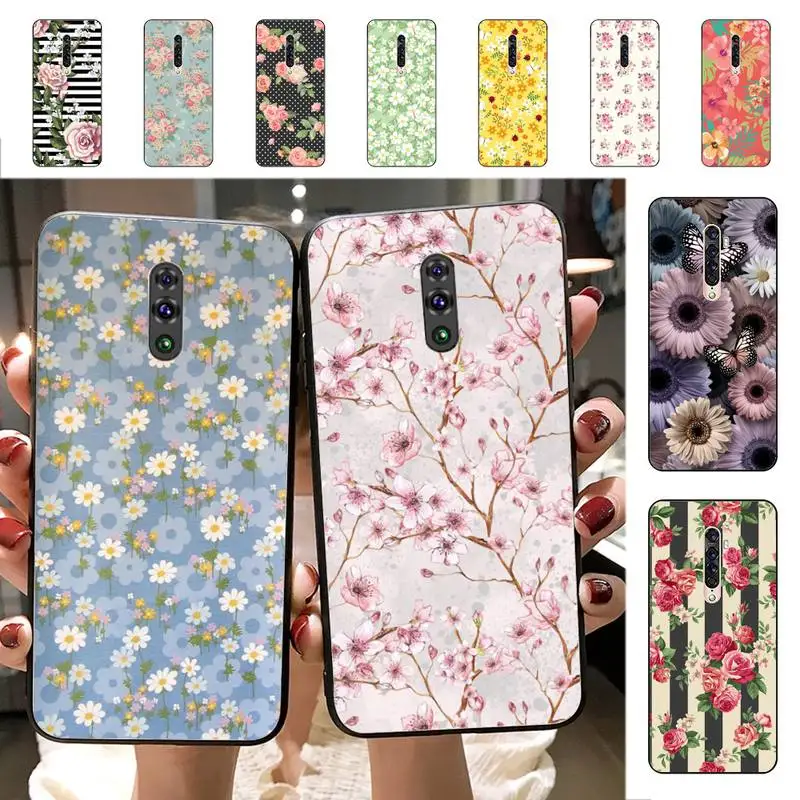 

Floral Phone Case for Vivo Y91C Y11 17 19 17 67 81 Oppo A9 2020 Realme c3