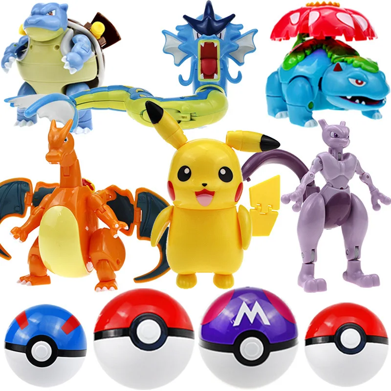 

Pokemon Pokeball Anime Figure Pikachu Eevee Mewtwo Solgaleo Greninja Action Figurine Model Collection Doll Toy for Children Gift
