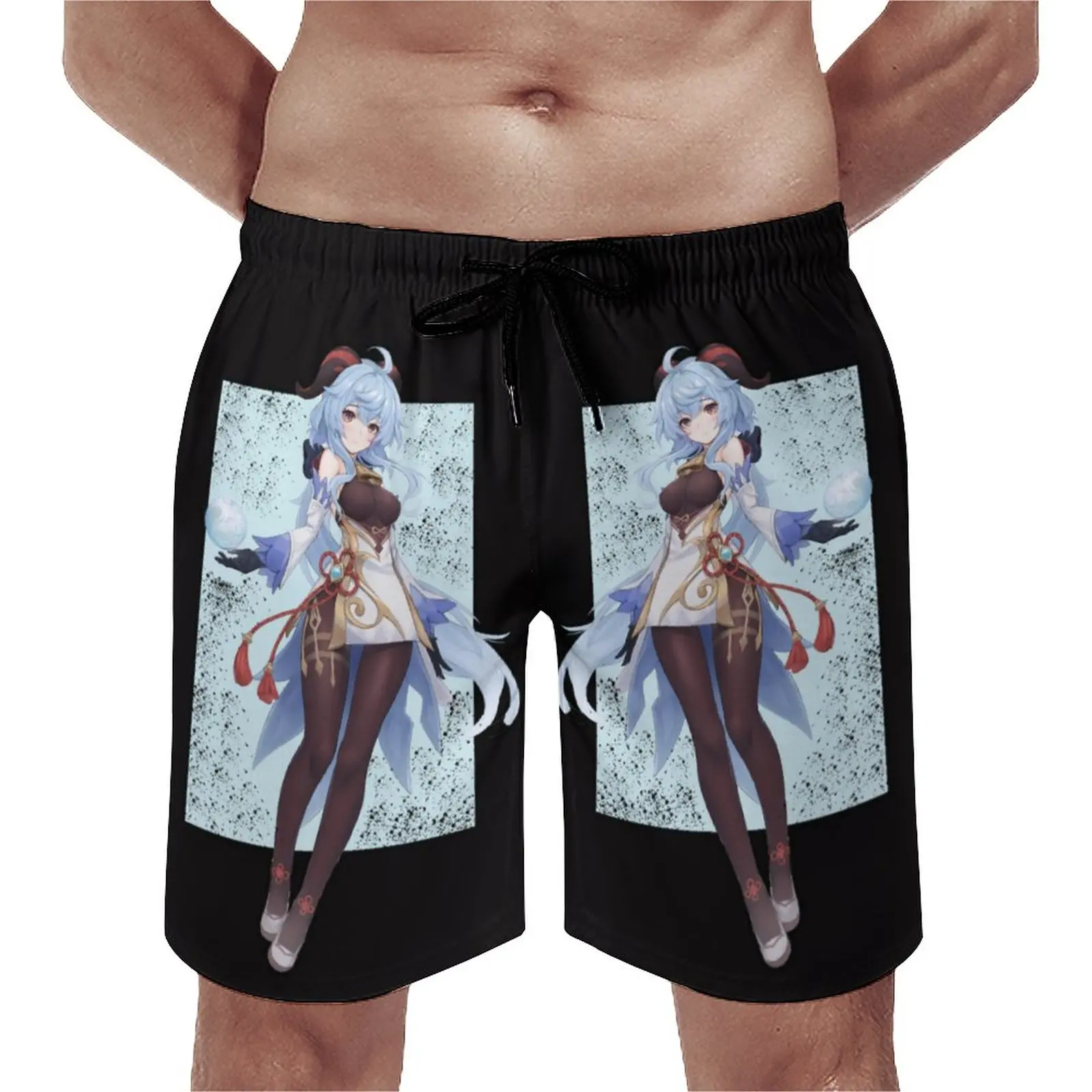 

Genshin Impact Ganyu Board Shorts Game Beach Swimming Trunks Polyester Pattern Men Swim Trunks