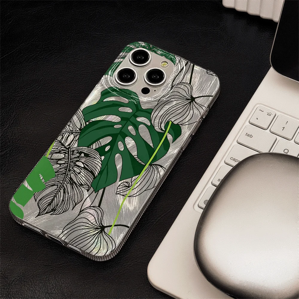 Фото Чехол для телефона Samsung Galaxy S26 S25 S24 S23 Ultra Plus S21 S22 FE A26 A53 A35 A16 A36 A54 A55 A56 Monstera Deliciosa INS Cover №3