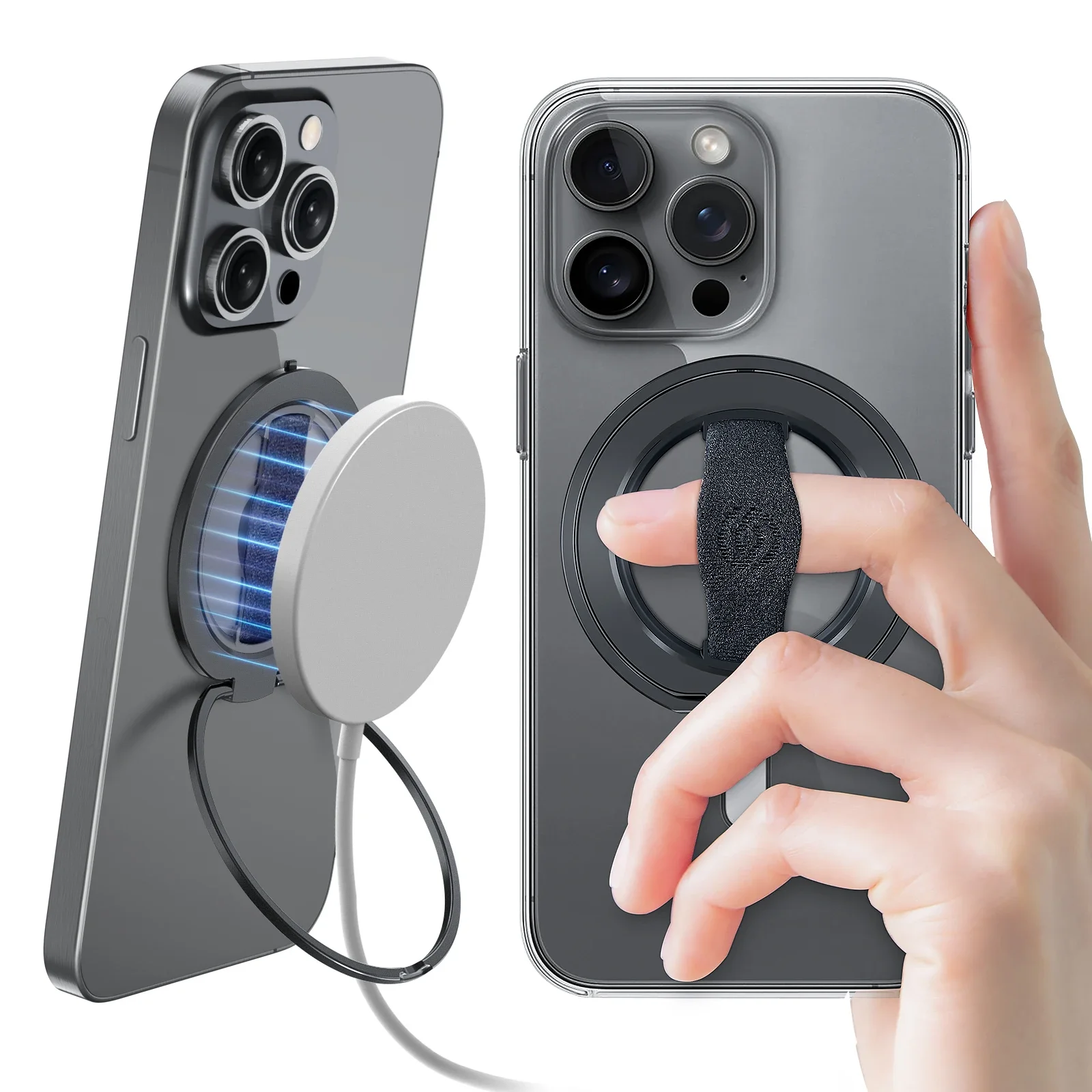 MagSafe 휴대폰 홀더와 호환되는 EWA MagOne 3세대, iPhone 16,15,14,13용 탈착식 자기 링 홀더 킥스탠드 링,