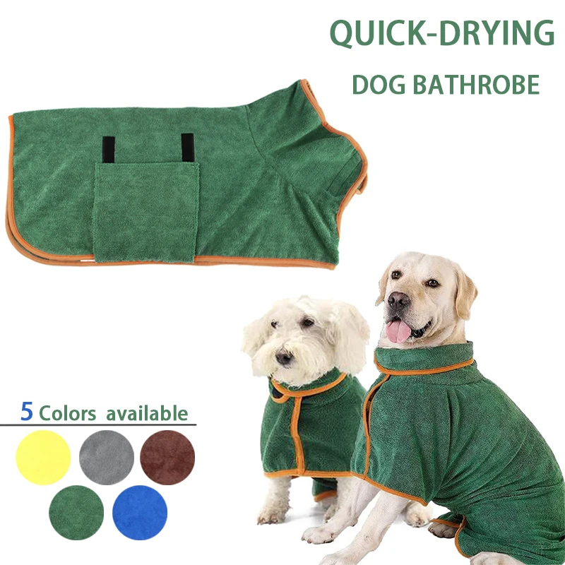 

Dog Bathrobe Towel Bath Robe Pet Absorbent Towel for Large Medium Small Dog Quick Dry Adjustable Drying Coat Pet Accessories