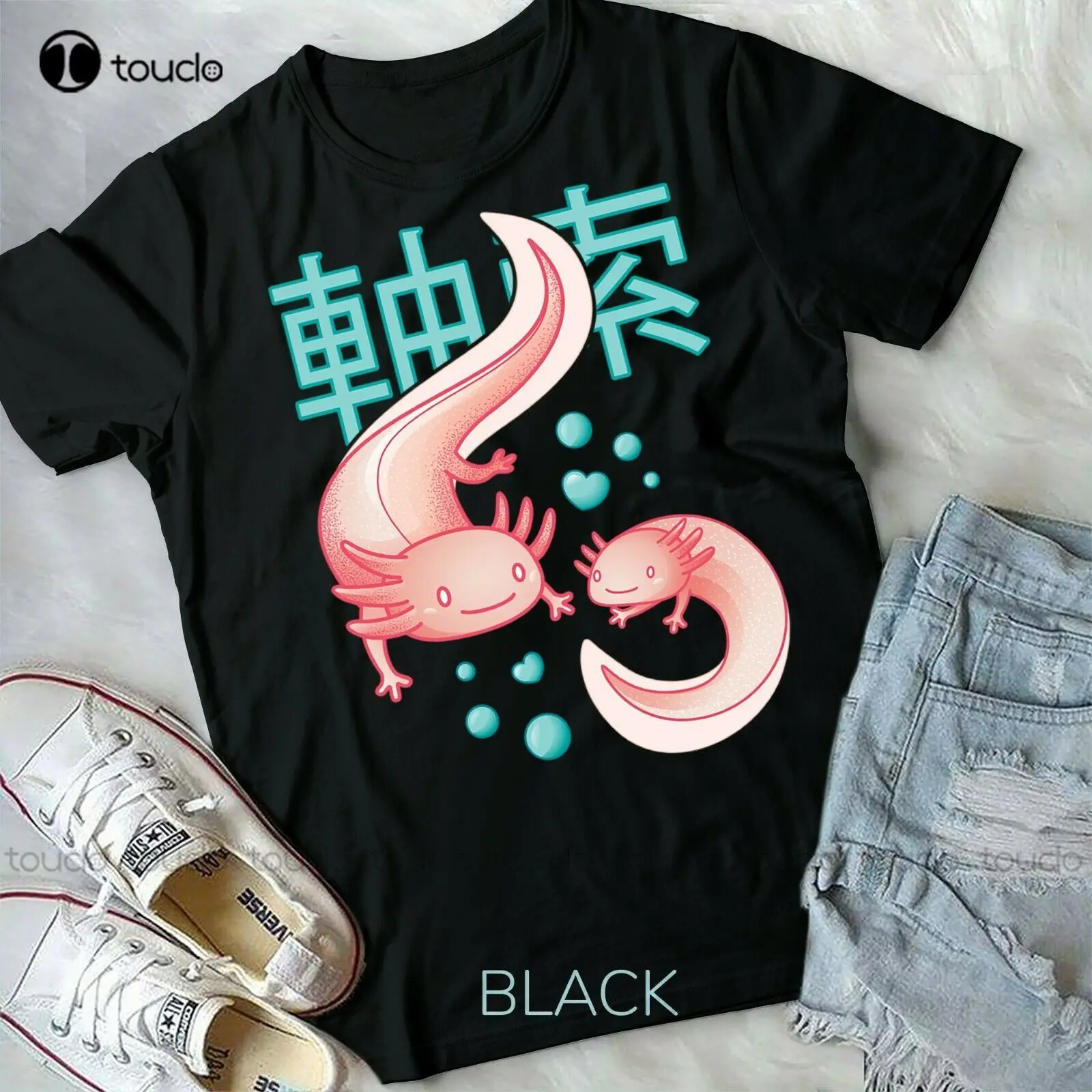 

Kawaii Axolotls Japanese Aesthetic Harajuku Anime Axolotl Unisex Form T-Shirt T Shirts For Women Men Fashion Xs-5Xl Cotton New