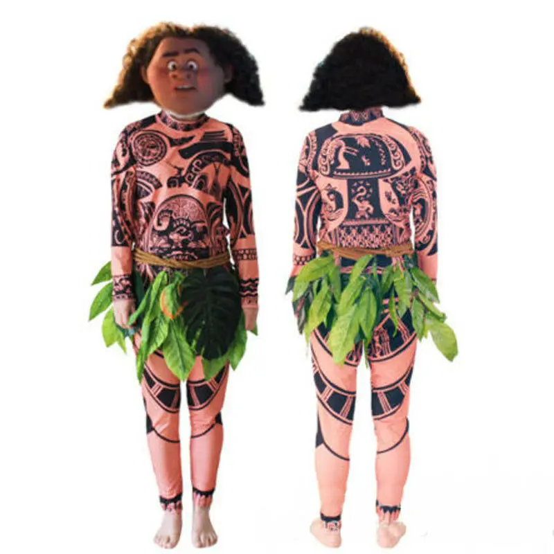 Футболка/брюки с татуировкой Moana Maui костюмы на Хэллоуин для взрослых мужчин и