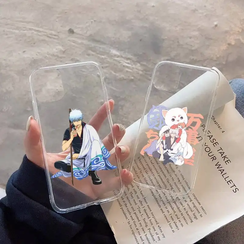 

GINTAMA anime Phone Case Transparent soft For iphone 12 11 13 7 8 6 s plus x xs xr pro max mini