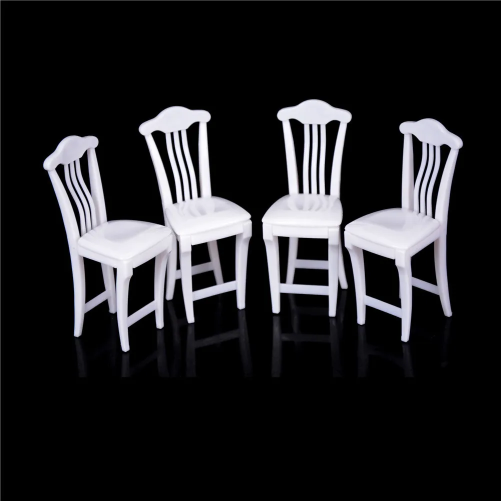 

4pcs Chair Toy Pink Nursery Baby High Chair Table Chair For Doll's House Play House Toys Doll House Furniture