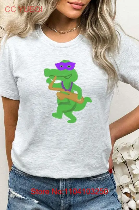Фото Футболка с рисунком Mardi Gras Saxophone Aligator №1