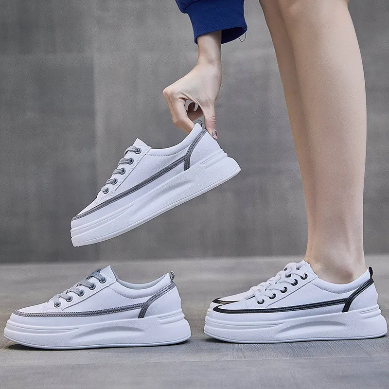 

Platform Sneakers Women Cacual Shoes New Spring Autumn Student Shoes Breathable Non Slip Running Sport Shoes White Female Shoes