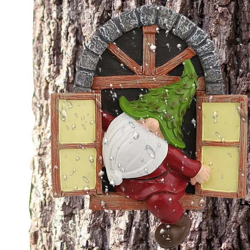 

Resin Gnome Figurines Resin Gnome Figurine Sitting By The Window Fairy Funny Ornament For Tree And Holiday Home Decor Resin