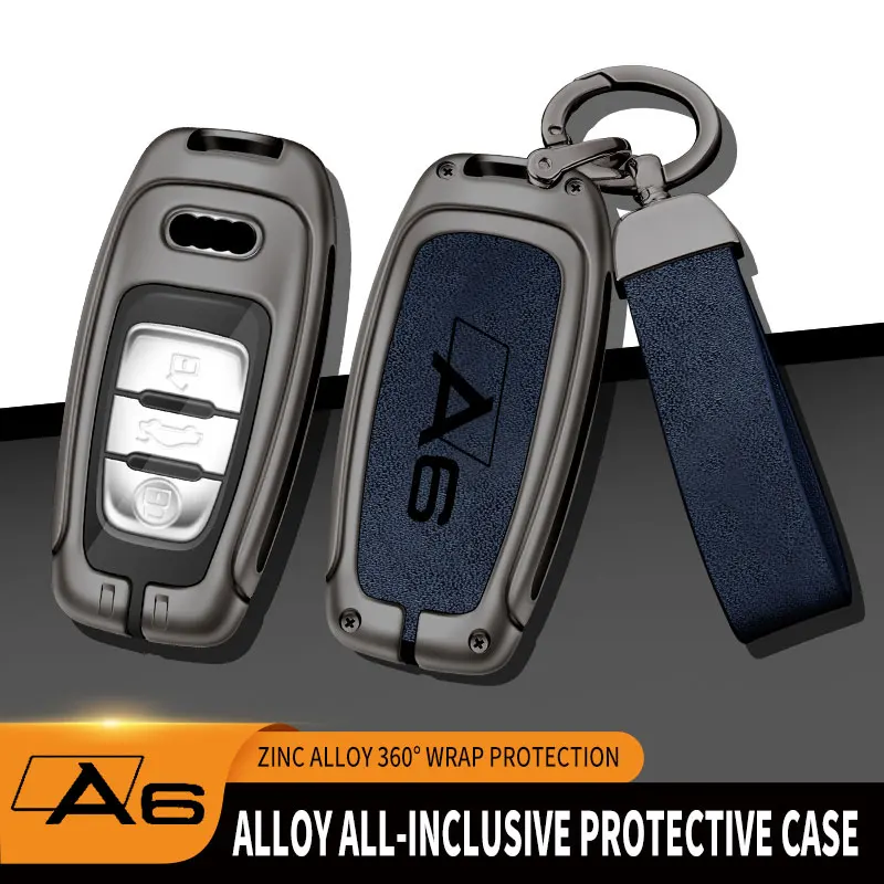 

Alloy Folding Key Case Bag Cover for Audi A6 A4 A5 A3 A7 Q3 Q5 S6 B6 B7 B8 C6 8P 8V 8L TT RS Car Shell FOB Protector Accessories