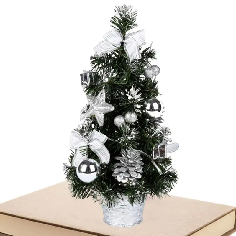 

Маленькая предварительно подсвеченная Рождественская елка с подсветкой, украшенная подарком, с подвесными украшениями, на батарейках, «сделай сам»