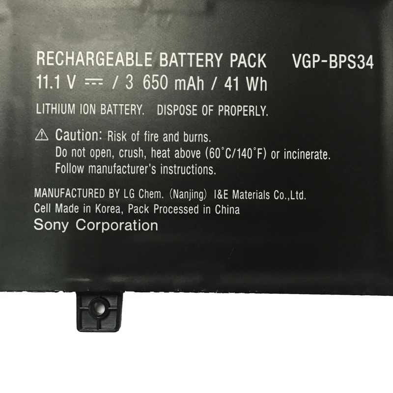 Аккумулятор для ноутбуков Sony VAIO Fit 15 14 серий SVF15A SVF14A, VGP-BPS34 VGP-BPL34, SVF15A1ACXB, SVF1521V2CB, SVF1421AYCB, 11.1V 41Wh (art.: 3920dbe3ee556) - 3920dbe3ee556