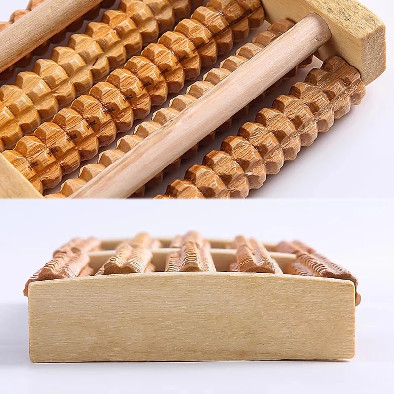 Деревянный роликовый массажер для ног снимает подошвенный фасциит боль в пятке