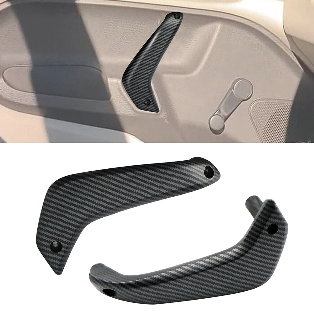 

2pcs For Ford Fiesta 2011-2020 Carbon Fiber Inner Door Handles Manual Glass Panel #D2BB-A23942-CA35B8 Plastic Interior Parts