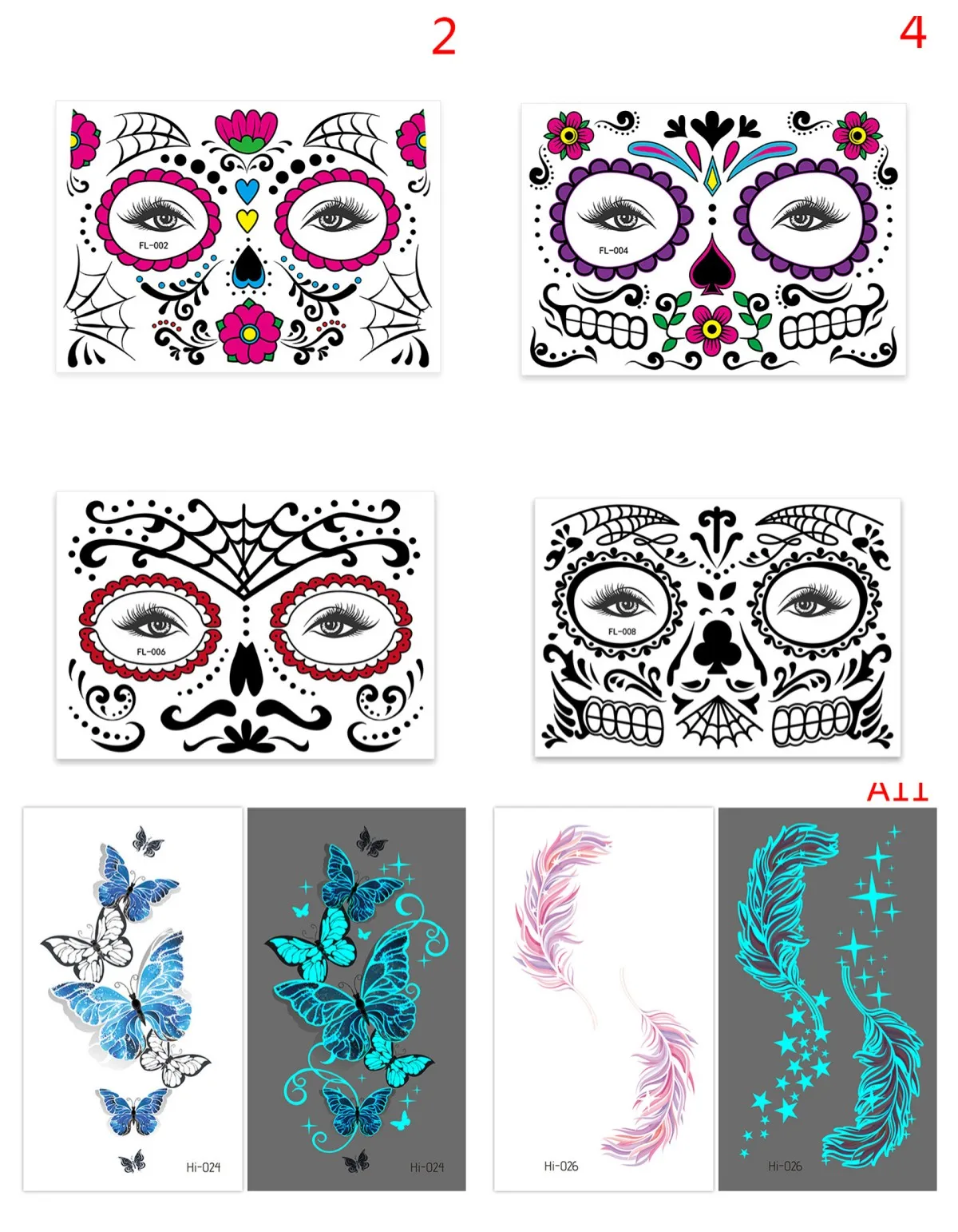 

For Men WomenBlue Luminous Tattoo Sticker Luminous Star Feather Waterproof Sexy Temporary Tattoo Body Art Chest Fake Tattoo