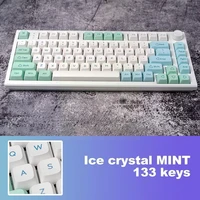 133 keys pbt xda ice crystal mint keycap pbt dye sub english personalized mechanical keycaps for 61 63 64 68 75 84 87 s2b4
